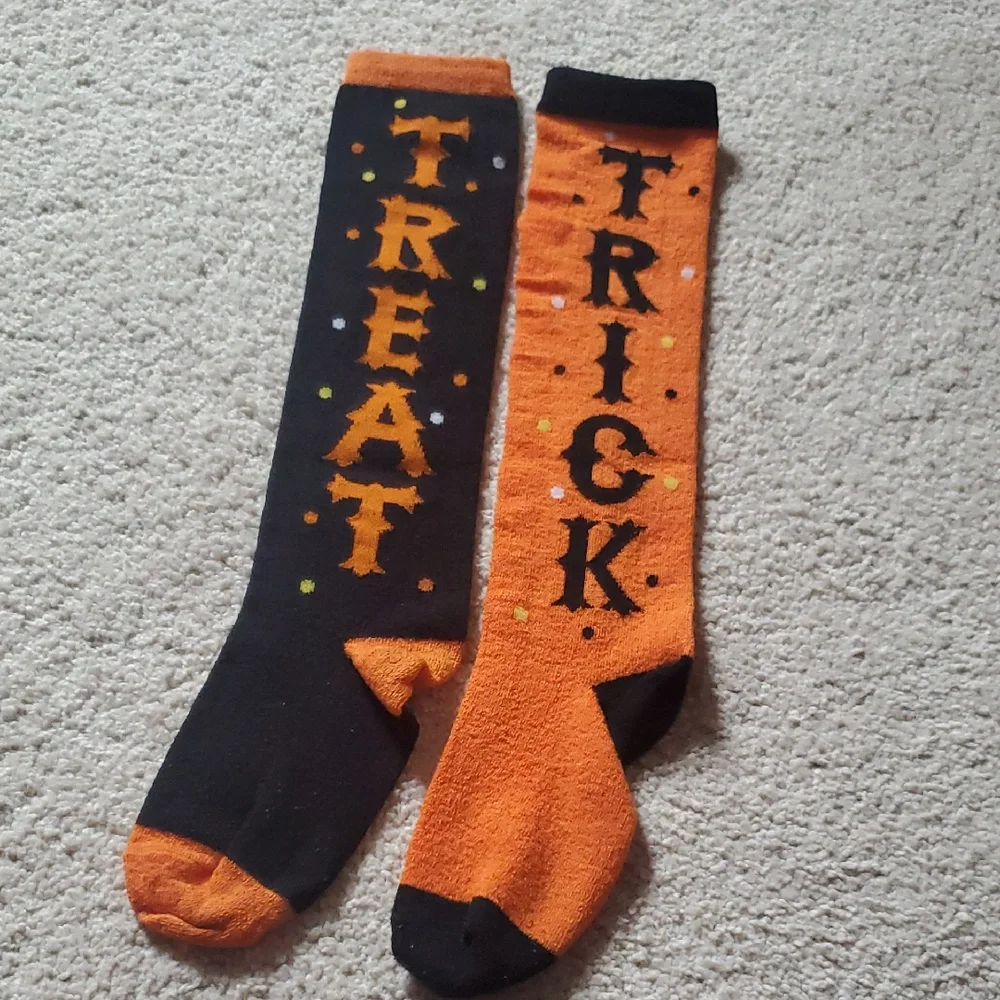 Halloween Tall Socks Black And Orange